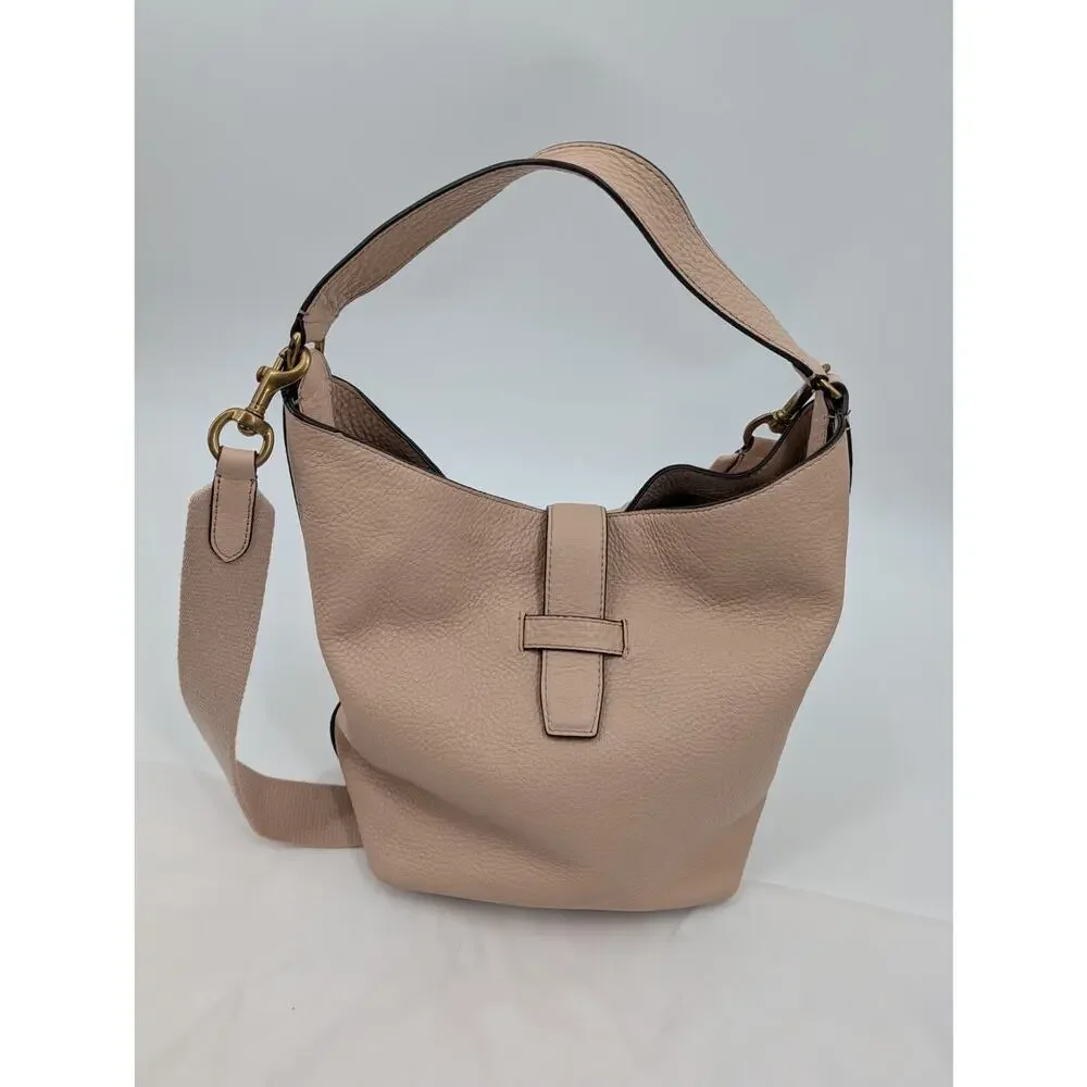 J Crew Signet Hobo Bag in Italian Leather Dusty Pink